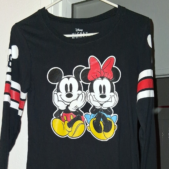 Disney Other - Disney Black Long Sleeve Tee with Mickey and Minnie Design